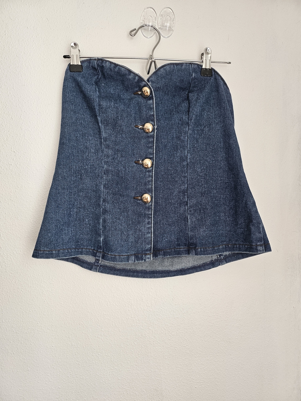 Sincerely Jules Dark Blue Denim Button-Front A-Line Skirt Western Cowgirl 2000's